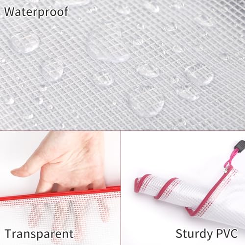 EOOUT 42pcs Mesh Zipper Pouch, 8 Sizes Waterproof Zipper Bags - Image 4
