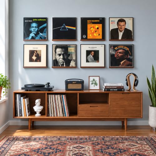 Vinyl Wall Mount Shelf,Floating Album Record Holder,4 Pack,Walnut - Image 3