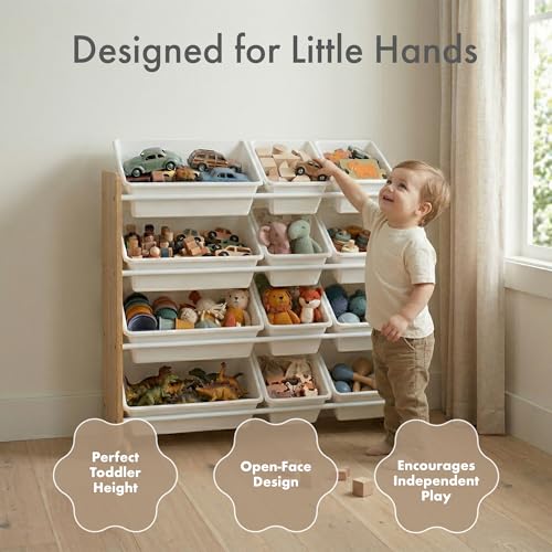 Humble Crew Kids Toy Organizer with 12 Bins, 4 Tier Storage - Image 4