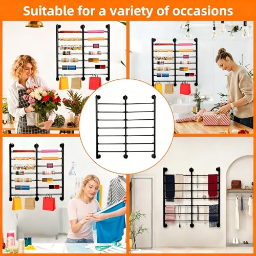 7-Tier Double Row Ribbon Storage Organizer, Wall Mounted - Image 5