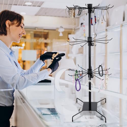 3 Tier 28.3 x 11.8 Inch Rotating Display Stand, Earring Display - Image 7