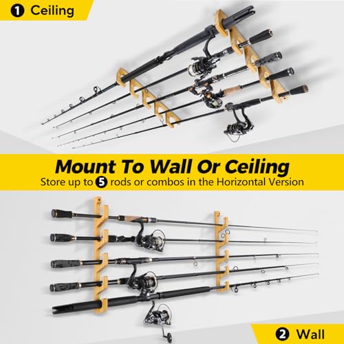 PLUSINNO Fishing Rod Holder, Wall & Ceiling Mount Pole - Image 7