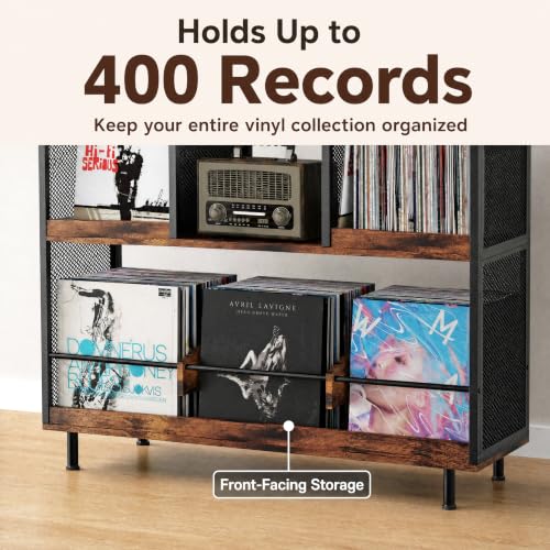 KirKical 3-Tier Large Capacity Record Player Stand, Holds Up - Image 6