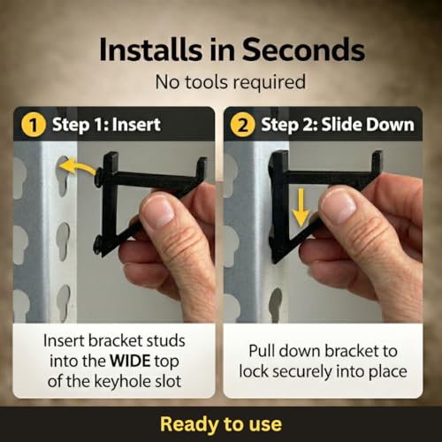Garage Storage Utility Hooks (4-Pack) – Keyhole Shelving - Image 7