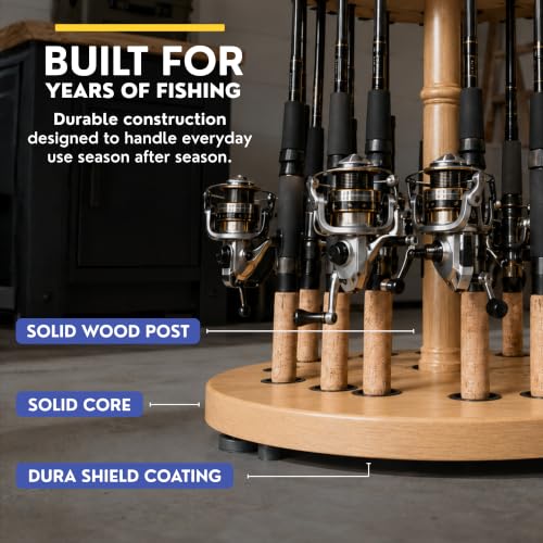 Rush Creek Creations 16-Rod Round Fishing Rod Holder for Garage - Image 6