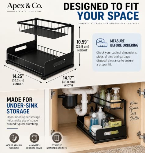 Apex & Co. 2-Tier Under Sink Organizer with Pull-Out - Image 3