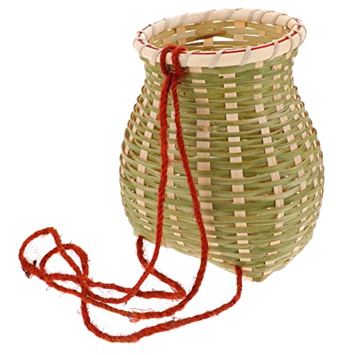 Hand Woven Bamboo Small Basket 3.93X3.93X5.50in Kids Dance Prop - Image 2