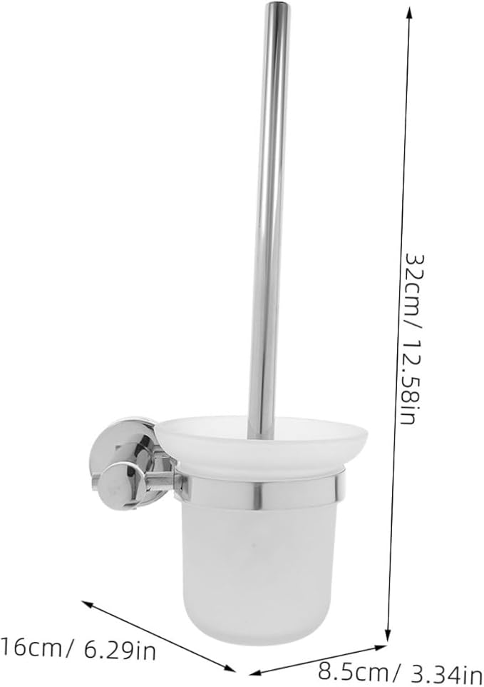GLEAVI Stainless Steel Toilet Brush Set Wall Mount Brush Long Handle Home Cleaning Essential