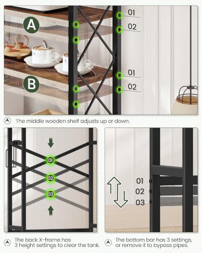Over The Toilet Storage Rack, 4-Tier Bathroom Organizer Shelf - Image 6