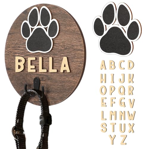 Dog Leash Holder for Wall Pet Harness Hanger with 52 Letters - Image 2