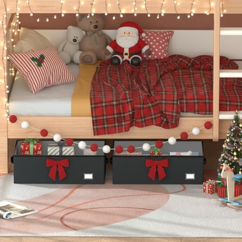 Under Bed Storage with Wheels, 12 inches height，Black - Image 3