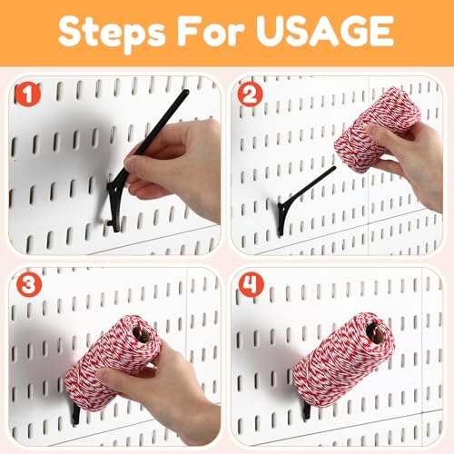 20 Pcs Black Pegboard 45° Spool Hooks Pegboard Accessories - Image 6