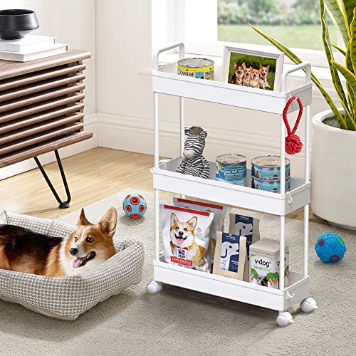 SOLEJAZZ Slim Rolling Storage Cart Skinny Bathroom Organizer, 3 - Image 7