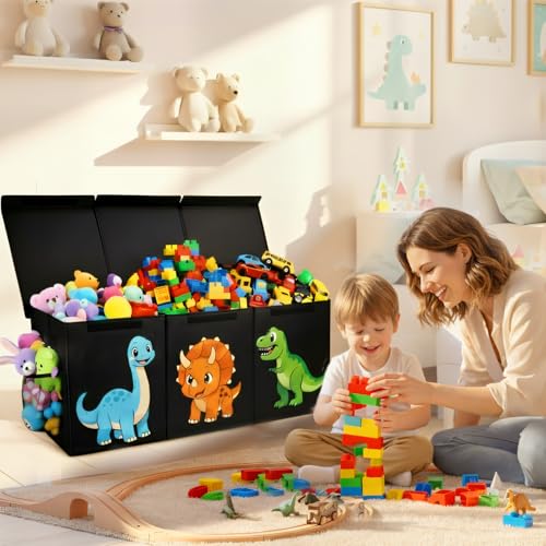 Extra Large Collapsible Toy Box Chest, Sturdy Dinosaur Toy - Image 3