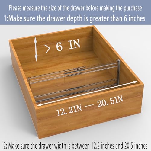 8 Pack 6" Adjustable Drawer Dividers, Expandable 12-20" - Image 3