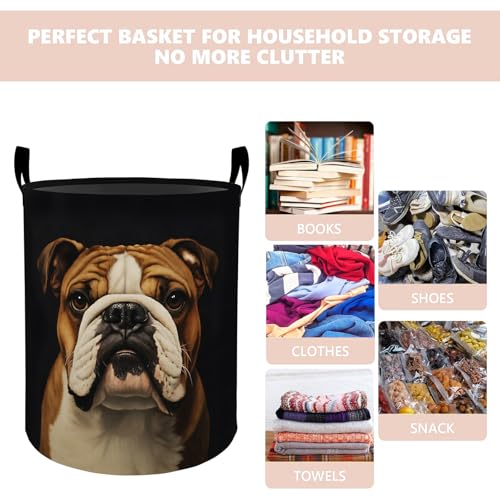 Bulldog Waterproof Foldable Laundry Basket Hamper 19.7"x15.8" - Image 5