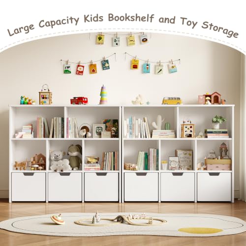 Toy Storage Organizer, Wooden Kids Bookshelf and Toy - Image 6