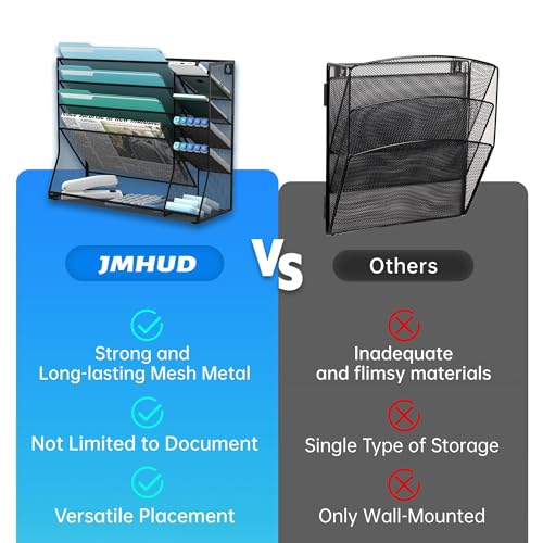 5-Tier Wall File Organizer and Wall File Holder with Bottom Tray - Image 7