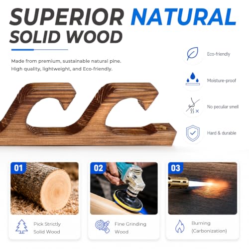 PLUSINNO H5W Solid Wood Fishing Rod Holder, Horizontal - Image 4