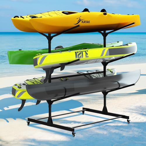 Freestanding Kayak Storage Rack w/Wheel,Adjustable Kayak - Image 2