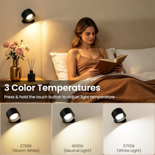 Koopala LED Reading Lights, Wall Mounted Sconces with 3 Color - Image 3