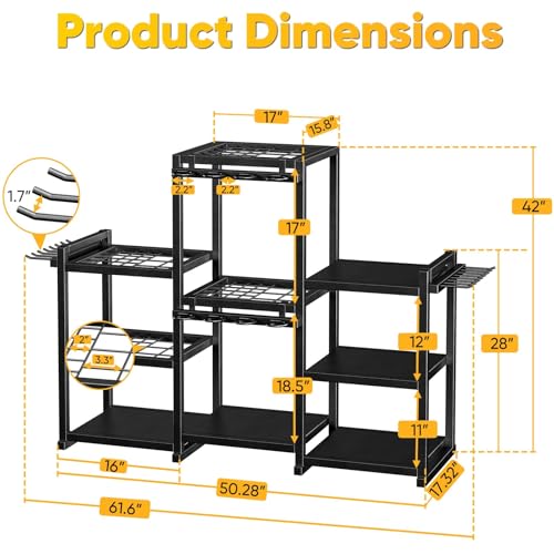 42" H Large Garden Tool Organizer, Holds Up to 86 Tools - Image 3