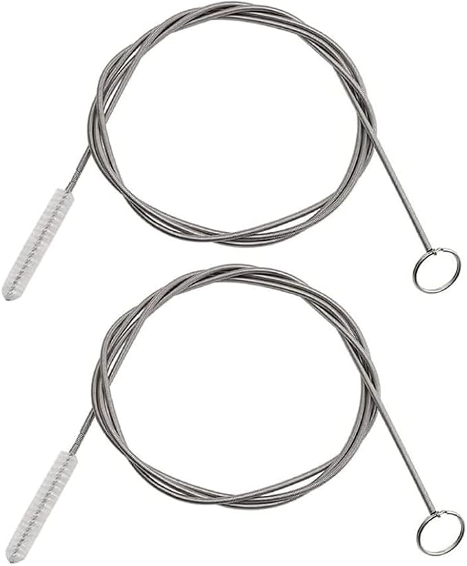 Extra Long Pipe Tube Cleaner Fridge Drain Pipe Dredging Tool Flexible Drain Brush Skinny Tube Spiral Cleaning Brush Drinking Straw Cleaner Brush Nylon Spring Brush 155CM 3pcs