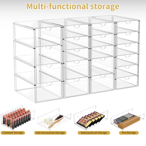 20 Drawers Acrylic Makeup Organizer, stackable Acrylic Storage - Image 5