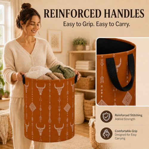 Western Bull Boho Laundry Basket Large Laundry Hamper - Image 7