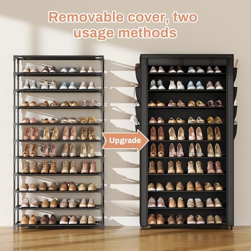 VTRIN Tall Shoe Rack with Cover, 10 Tier Shoe Organi | All Products - Image 5