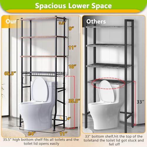 Over-The-Toilet Storage Shelf,4-Tier Bathroom Organizer Cabinet - Image 3