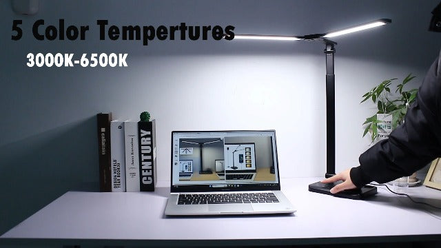 Woputne LED Desk Lamp Dual Heads, Dual USB Port - Image 8