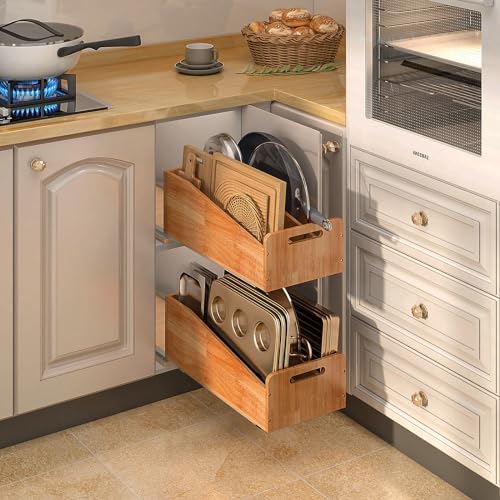 DINDON Pull Out Cabinet Organizer for Pans, Cookie Sheet - Image 3