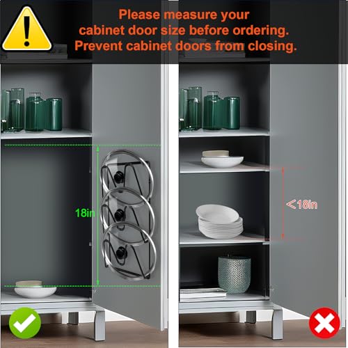 2 Pack Pot Lid Organizer, 6-Tier Pots and Pans Lid Organizer - Image 3