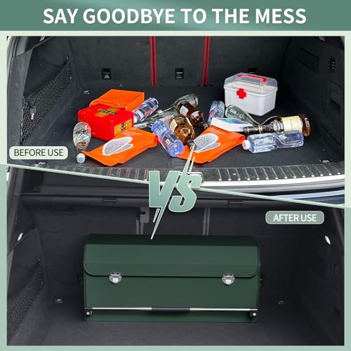 Trunk Organizer for Car with Lid Leather Trunk Organizer - Image 4