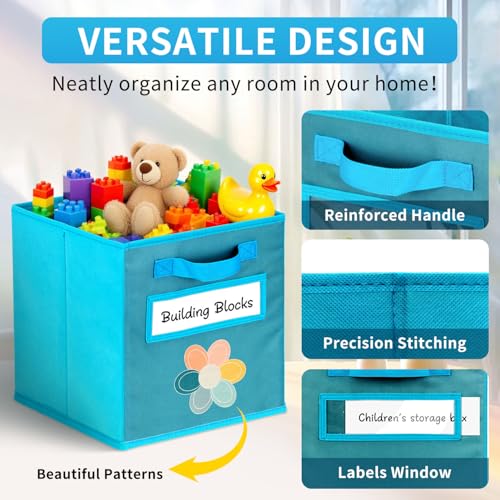 ABCKEY 11 Inch Cube Storage Bins 6 Pack with Handle - Image 5