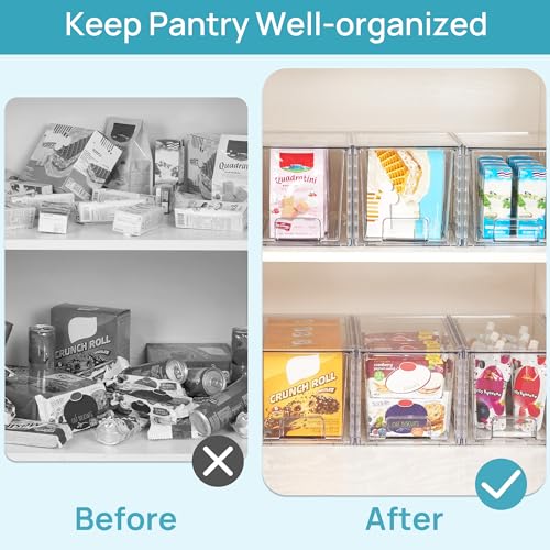 Vtopmart 4 Pack Stackable Clear Pantry Storage Drawers, Large - Image 6