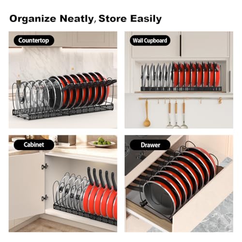 Housolution 2 Pack Pot and Pan Lid Organizer Holder Storage Rack - Image 7