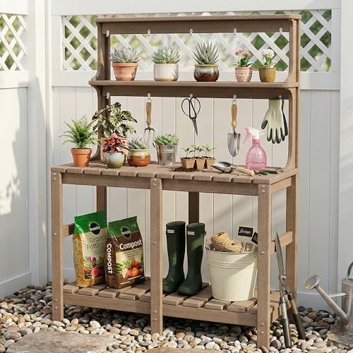 Outdoor Potting Bench with 3 Tier, All-Weather Patio - Image 4