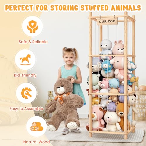 Woodure Stuffed Animal Storage & Organizer, Wooden Toy - Image 4