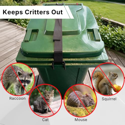 Outdoor Trash Can Lid Lock Strap Raccoons & Animals Proof Fits - Image 6