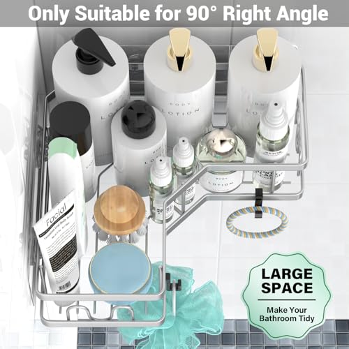 AKTECKE Corner Shower Caddy Bathroom Organizer: Adhesive Shower - Image 4