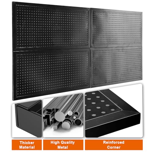 Jack Boss 48x24 Inch Metal Pegboard Wall Organizer, Black - Image 8