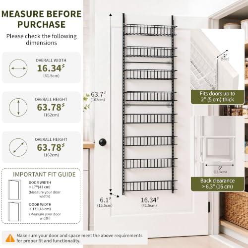 ElegantArray 8-Tier Pantry Door Organizer, Hanging Storage Basket - Image 3