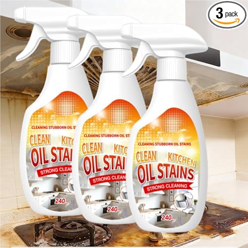 FIELL Heavy-Duty Kitchen Degreaser Foam Cleaner, Clean Kitchens Up Kitchen Oil Stains, Heavy Oil Stain Cleaner Kitchens, Degreaser Clean Heavy Duty, Multi Functiona Foam Cleaning Spray (3PC)