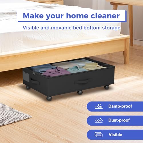 Babenest 4-Pack Under Bed Storage Organizer on 6 Wheels - Image 4
