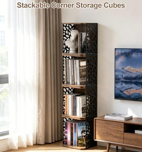 Small Bookcase, Small Bookshelf for Small Spaces Cube Organizer - Image 7