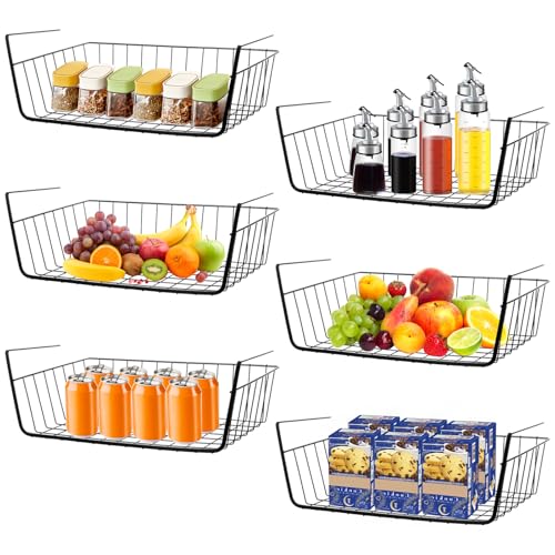 6 Pcs Undershelf Storage Basket Under Shelf Wire Basket - Image 2