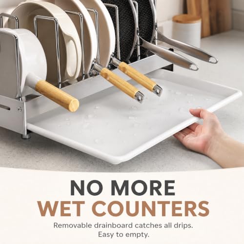 JOWBOOW Pots and Pans Organizer with Drip Tray, 1 Pack - Image 4