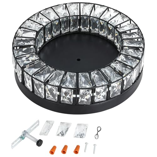 MEXO Crystal LED Flush Mount Ceiling Light Fixtures Modern Black - Image 7